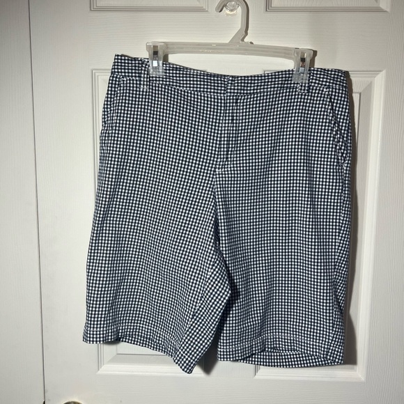 Merona Fit 1 Blue Cotton Plaid Shorts Women’s size 12 Golf - Picture 1 of 10